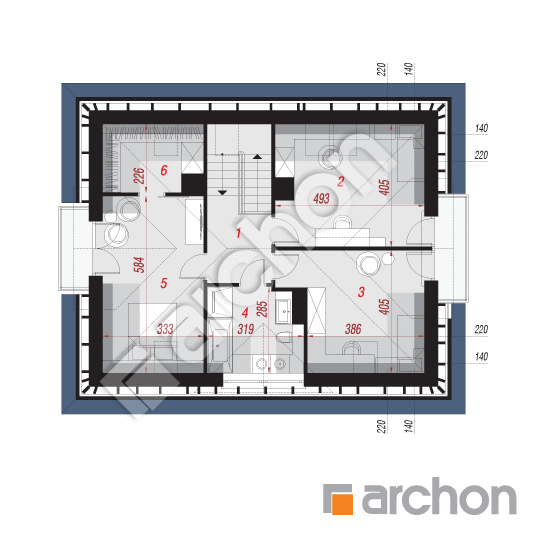 Проект будинку ARCHON+ Будинок в конюшинках 3 вер.2 План мансандри
