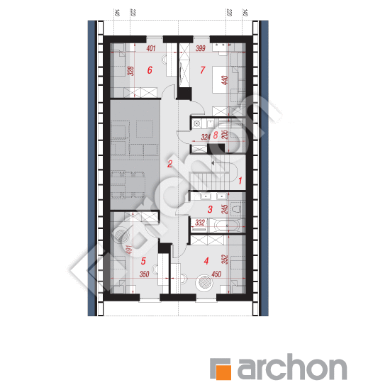 Проект будинку ARCHON+ Будинок в маржицах План мансандри