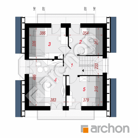 Проект будинку ARCHON+ Будинок в рододендронах 3 вер. 2 План мансандри