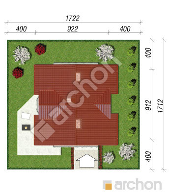 Проект дома ARCHON+ Дом в рододендронах 3 вер.2 Ситуація