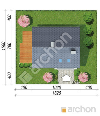 Проєкт будинку ARCHON+ Будинок в кропликах (В) Ситуація