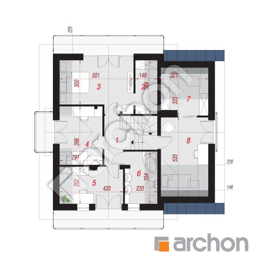 Проект будинку ARCHON+ Будинок в буддлеях вер.3 План мансандри