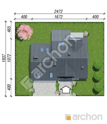 Проєкт будинку ARCHON+ Будинок в тамариску 10 (Г2Н) Ситуація