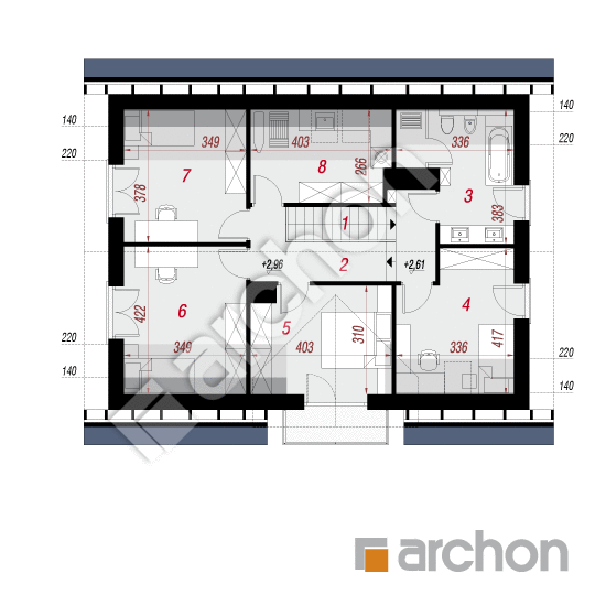 Проект будинку ARCHON+ Будинок в ізопірумі 10 План мансандри
