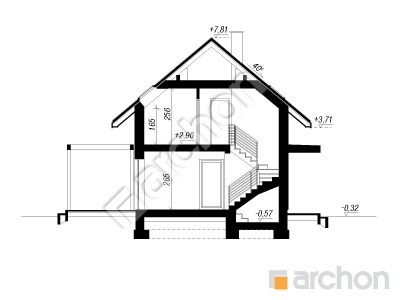 Проект дома ARCHON+ Дом в мануке Розріз будинку