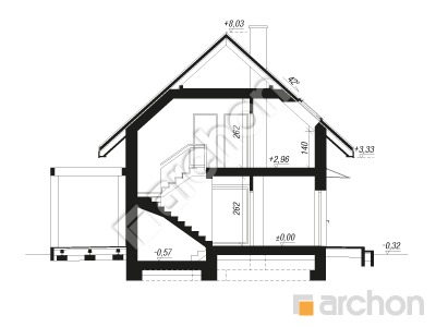 Проект дома ARCHON+ Дом в хлорофитуме 20 (Е) ВИЭ Розріз будинку