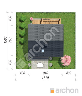 Проєкт будинку ARCHON+ Будинок в хлорофітумі 20 (Е) ВДЕ Ситуація