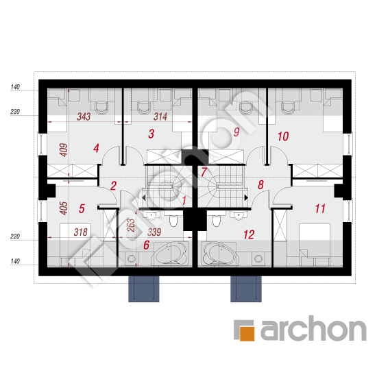 Проект будинку ARCHON+ Будинок в аркадіях (Р2) План мансандри
