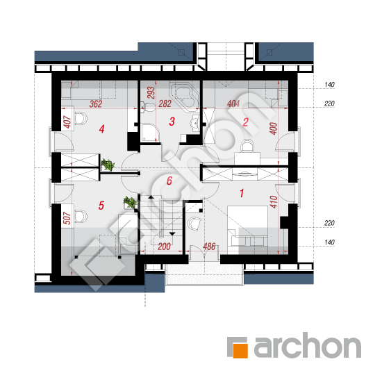 Проект будинку ARCHON+ Будинок в тимофіївках вер.2 План мансандри