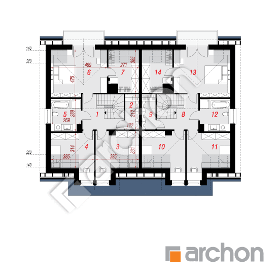 Проект дома ARCHON+ Дом под агавами 3 (Р2) вер.2 План мансандри