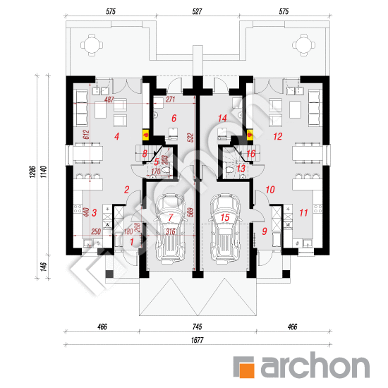 Проєкт будинку ARCHON+ Будинок під агавами 3 (Р2) вер.2 План першого поверху