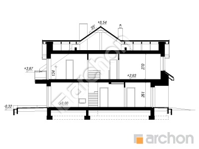 Проєкт будинку ARCHON+ Будинок під агавами 3 (Р2) вер.2 Розріз будинку