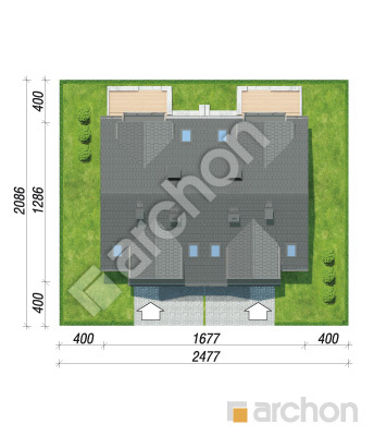 Проект дома ARCHON+ Дом под агавами 3 (Р2) вер.2 Ситуація