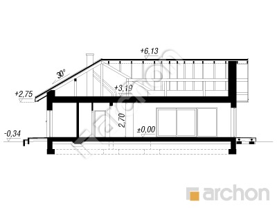 Проєкт будинку ARCHON+ Будинок у відличках 2 (Г2) Розріз будинку