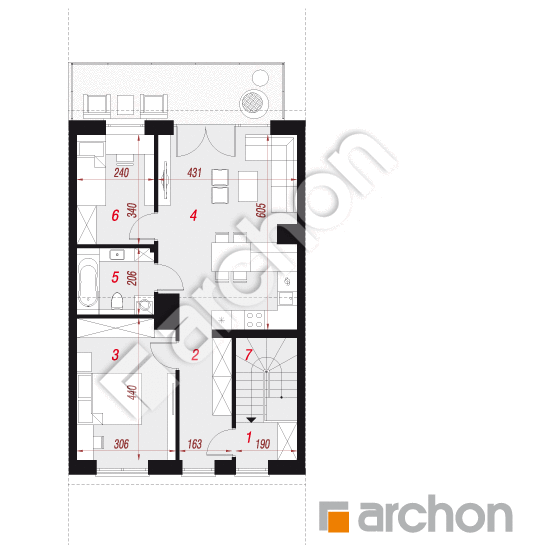 Проєкт будинку ARCHON+ Будинок в фіалках 16 (Р2С) вер.3 План мансандри