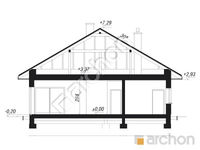 Проект дома ARCHON+ Дом в хакетиях  Розріз будинку