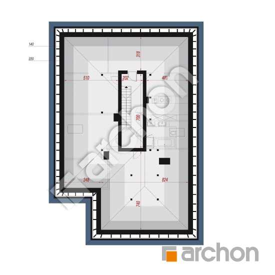 Проект будинку ARCHON+ Будинок в ренклодах 14 (Г2) План мансандри