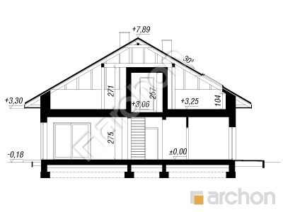 Проект дома ARCHON+ Дом в ренклодах 14 (Г2) Розріз будинку