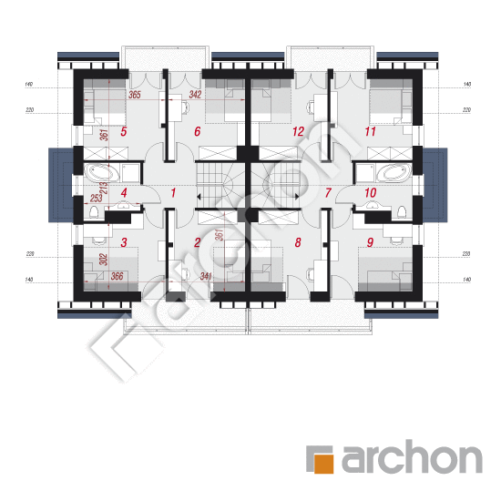 Проект будинку ARCHON+ Будинок у клематисах 8 вер.3 План мансандри