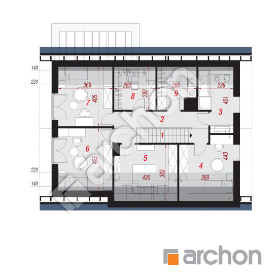 Проект дома ARCHON+ Дом в коммифорах (А) План мансандри
