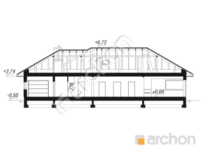 Проект дома ARCHON+ Дом в медовой траве (Г) Розріз будинку