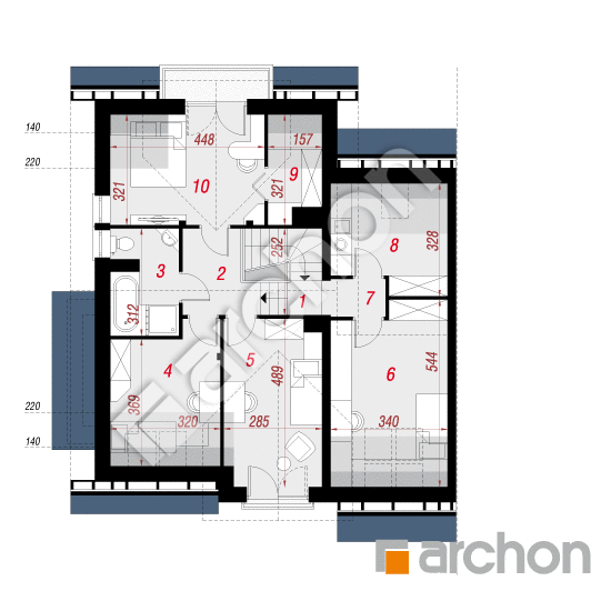 Проект дома ARCHON+ Дом в ревене (Б) вер. 2 План мансандри