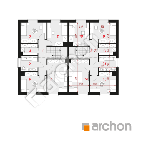 Проект дома ARCHON+ Дом в нарциссах 6 (Р2) План мансандри