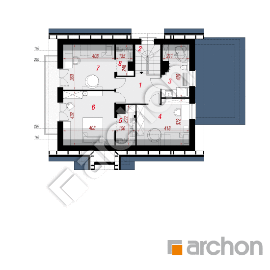 Проект будинку ARCHON+ Будинок в мандаринках (Г) вер.2 План мансандри
