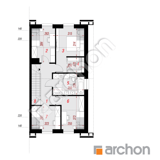 Проект дома ARCHON+ Дом в ривиях 8 (ГБ) вер.2 План мансандри