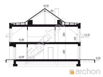 Проєкт будинку ARCHON+ Будинок в рівіях 8 (ГБ) вер.2 Розріз будинку