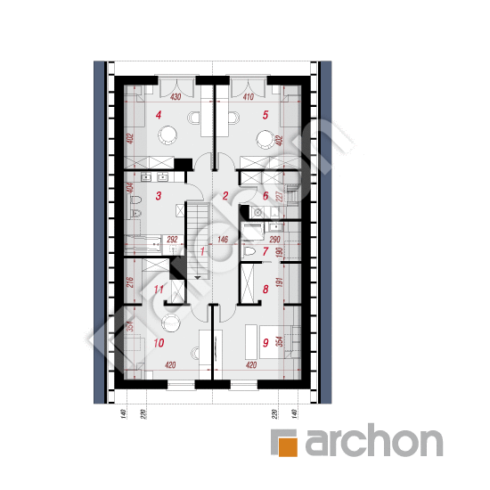 Проект дома ARCHON+ Дом в айдаредах 11 (Г2А) План мансандри