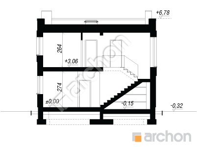 Проєкт будинку ARCHON+ Будинок в клематисах 34 Розріз будинку