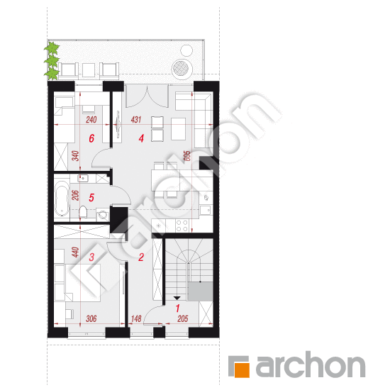 Проект будинку ARCHON+ Будинок в фіалках 16 (Р2С) вер.2 План мансандри