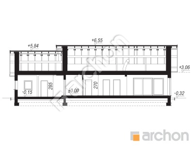 Проект дома ARCHON+ Дом в овсянницах 4 (Г2) Розріз будинку