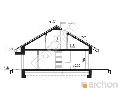 Проект дома ARCHON+ Дом под красной рябиной 17 (Н) Розріз будинку