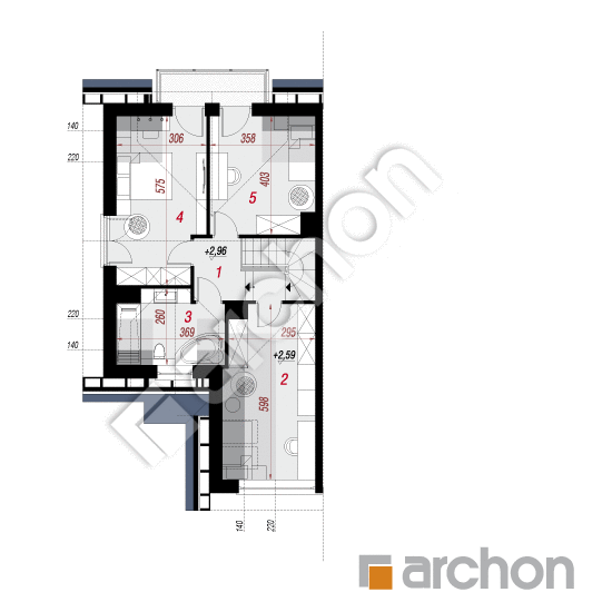 Проект будинку ARCHON+ Будинок у клематисах 5 (Б) вер.2 План мансандри