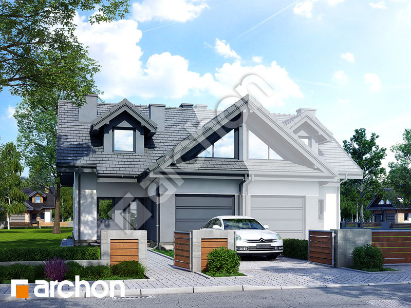 Проект будинку ARCHON+ Будинок у клематисах 5 (Б) вер.2 Вид 1