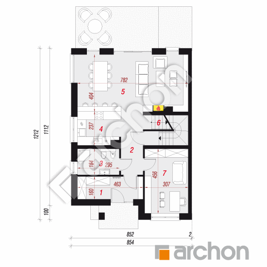 Проект дома ARCHON+ Вилла Юлия 11 (ПБ) План першого поверху