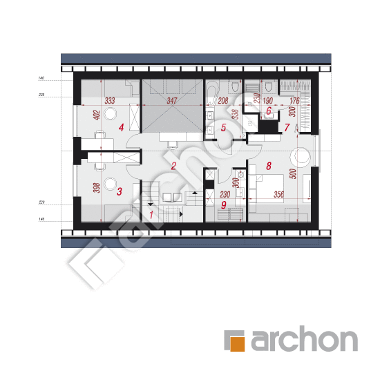 Проект будинку ARCHON+ Будинок під клеродендрумом План мансандри