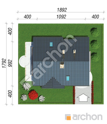 Проєкт будинку ARCHON+ Будинок в мандаринках вер. 2 Ситуація