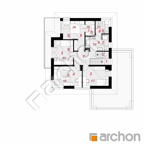 Проект будинку ARCHON+ Вілла Еліза 4 (Г2) План першого поверху