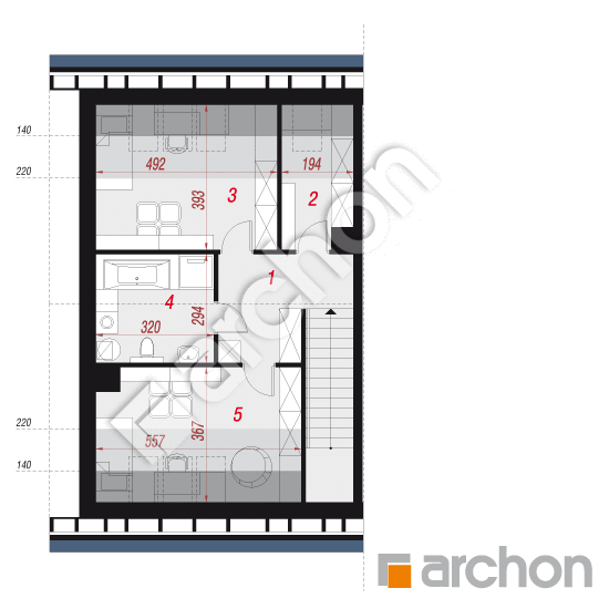 Проект будинку ARCHON+ Будинок в калвілах (Б) План мансандри