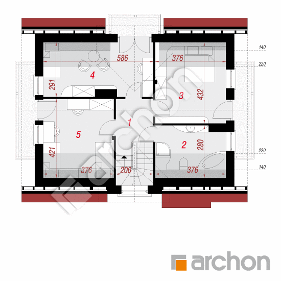 Проект будинку ARCHON+ Будинок в солодках вер.2 План мансандри