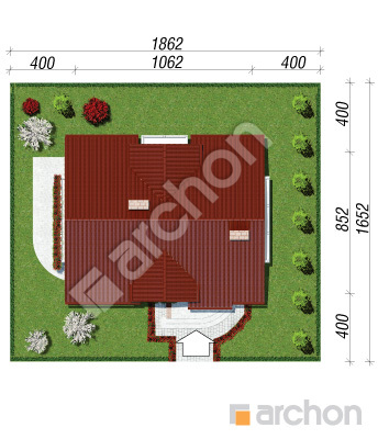 Проєкт будинку ARCHON+ Будинок в солодках вер.2 Ситуація
