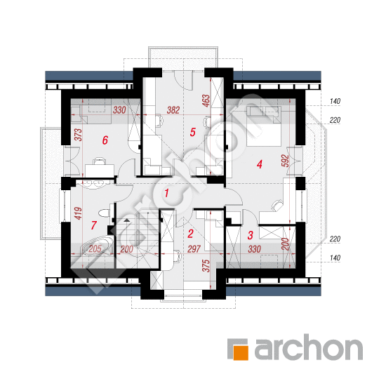 Проект будинку ARCHON+ Будинок в мірабеллі вер.2 План мансандри