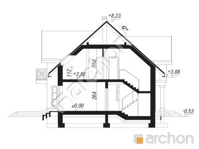 Проект дома ARCHON+ Дом в мирабелле вер.2 Розріз будинку