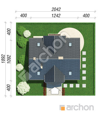 Проєкт будинку ARCHON+ Будинок в мірабеллі вер.2 Ситуація
