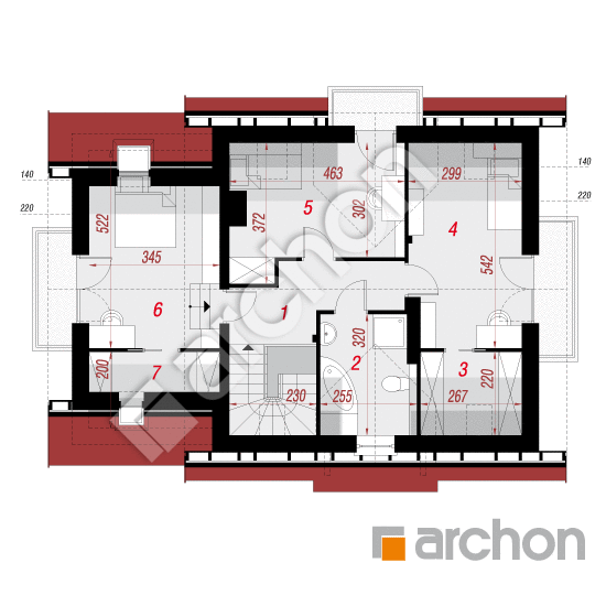 Проект дома ARCHON+ Дом в землянике 4 (Т) План мансандри