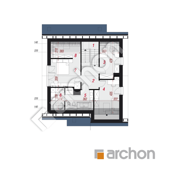 Проект будинку ARCHON+ Будинок в цмині План мансандри