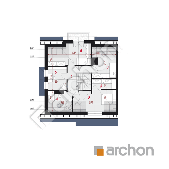 Проект будинку ARCHON+ Будинок в цикламенах вер. 3 План мансандри